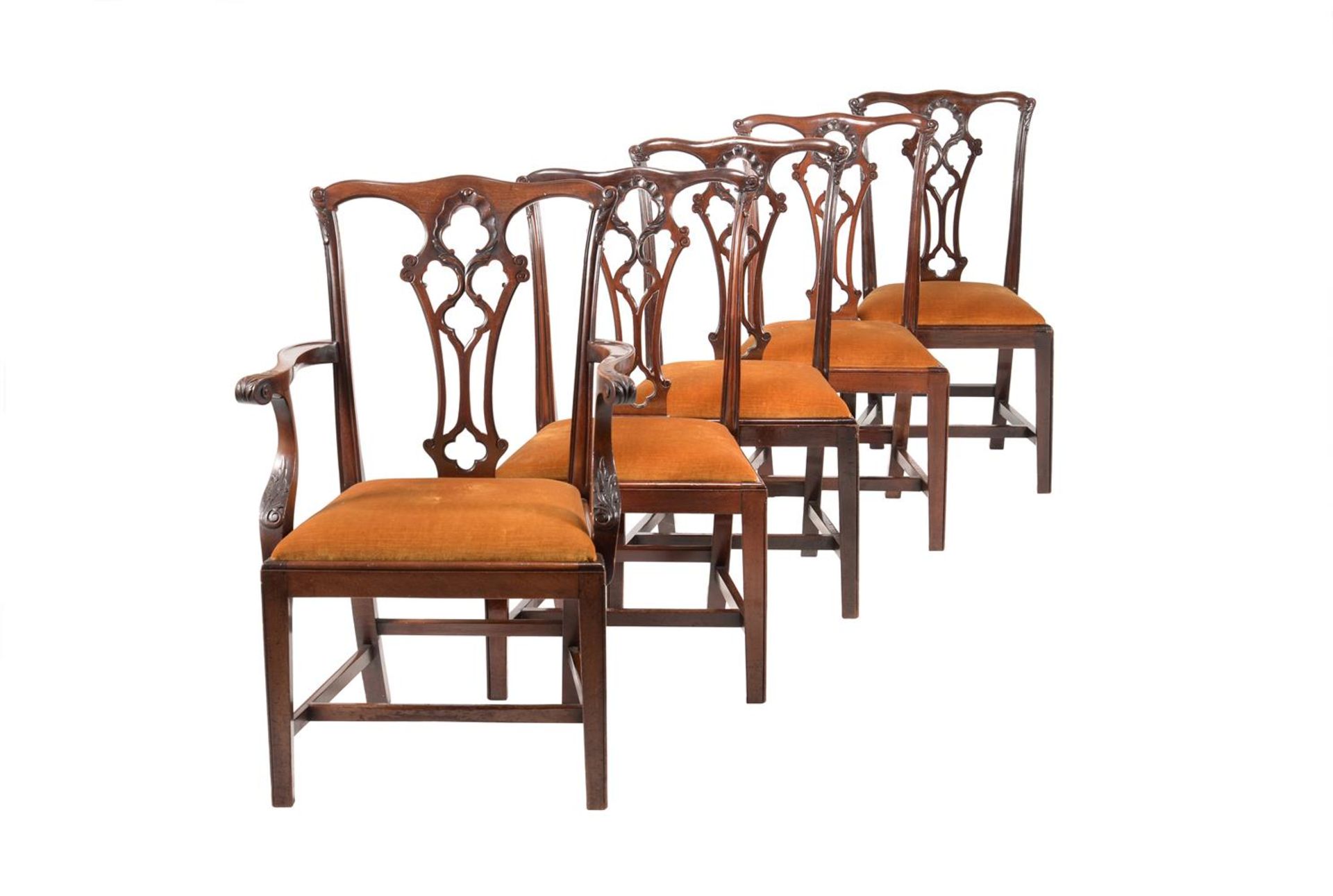 A SET OF TEN MAHOGANY DINING CHAIRS IN GEORGE III STYLE - Image 3 of 4