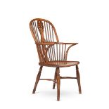 A YEW, BEECH, AND BURR ELM WINDSOR ARMCHAIR