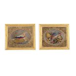 TWO BEAD AND NEEDLEWORK PICTURES OF BIRDS