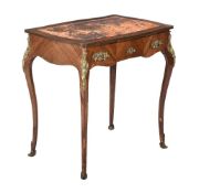 Y A FRENCH ROSEWOOD AND GILT METAL MOUNTED TABLE Á ECRIRE