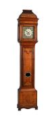 AN OAK AND MARQUETRY INLAID LONGCASE CLOCK