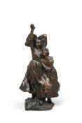 MAURICE GUIRAUD RIVIERE (1881-1947), TO HATE THE VICTORY, A PATINATED BRONZE GROUP OF TWO LADIES