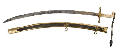 Y A GEORGE IV/WILLIAM IV LIGHT CAVALRY OFFICER'S LEVEE SCIMITAR OR 'MAMELUKE' AND SCABBARD OF THE 15