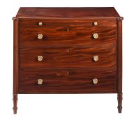 A REGENCY MAHOGANY CHEST OF DRAWERS