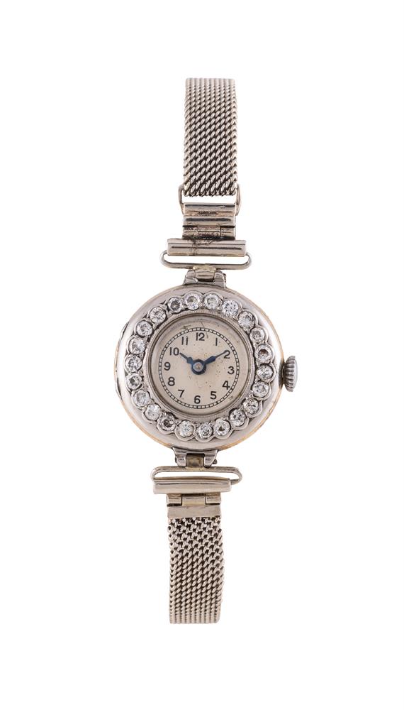 UNSIGNED, A LADY'S TWO COLOUR GOLD AND DIAMOND COCKTAIL WATCH