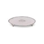 A GEORGE III SILVER OVAL TRAY