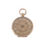 UNSIGNED, A GOLD OPEN FACE POCKET WATCH