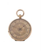 UNSIGNED, A GOLD OPEN FACE POCKET WATCH