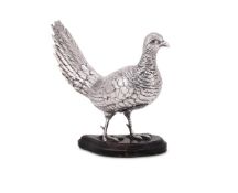 A SILVER MODEL OF A COCK PHEASANT