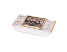 Y A SILVER AND MOTHER OF PEARL INLAID RECTANGULAR BOX