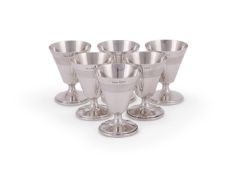 A SET OF SIX SILVER GOBLETS