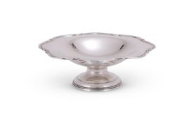 A SILVER SHAPED CIRCULAR TAZZA
