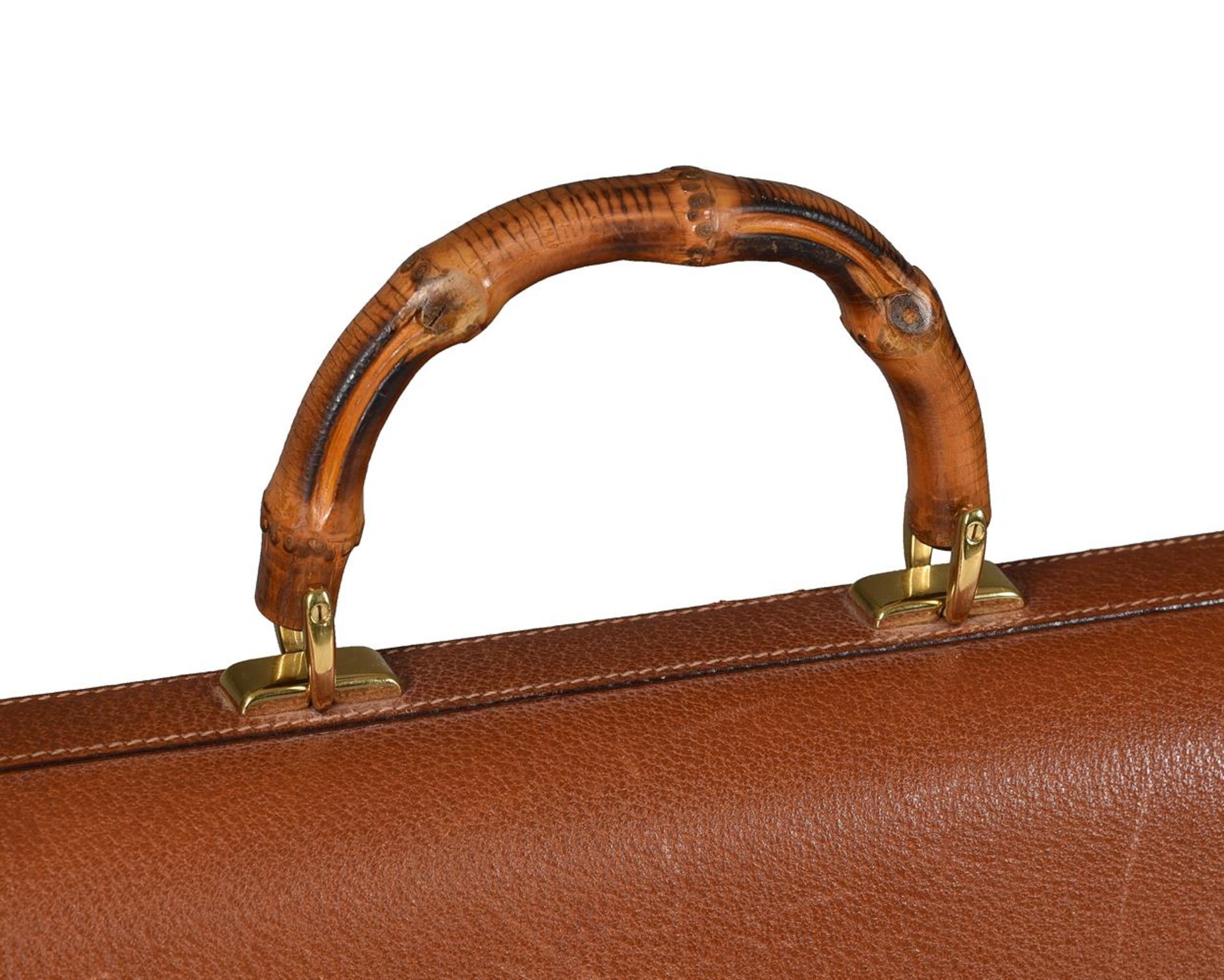 GUCCI, A VINTAGE TAN LEATHER AND BAMBOO BRIEFCASE - Image 4 of 5