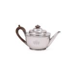 A VICTORIAN SILVER OVAL TEA POT