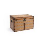 LOUIS VUITTON, A COATED CANVAS HARD TRAVELLING TRUNK