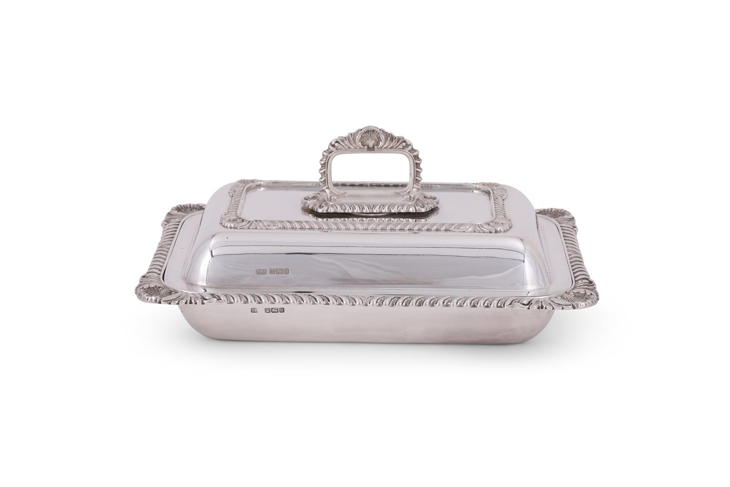A SILVER RECTANGULAR ENTREE DISH, COVER AND HANDLE - Image 2 of 3
