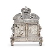 A DUTCH SILVER MINIATURE CABINET