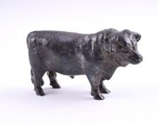 A SILVER MODEL OF A BULL AFTER MOORE
