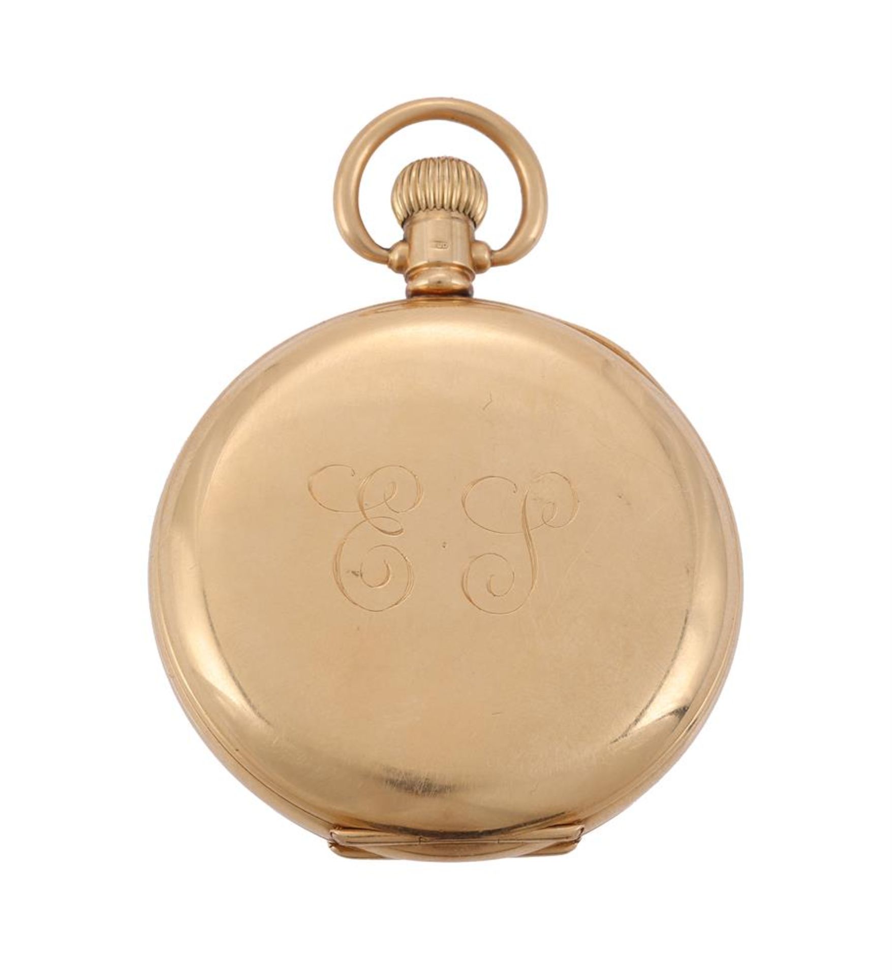 WALTHAM, AN 18 CARAT GOLD KEYLESS WIND HALF HUNTER POCKET WATCH - Bild 3 aus 3