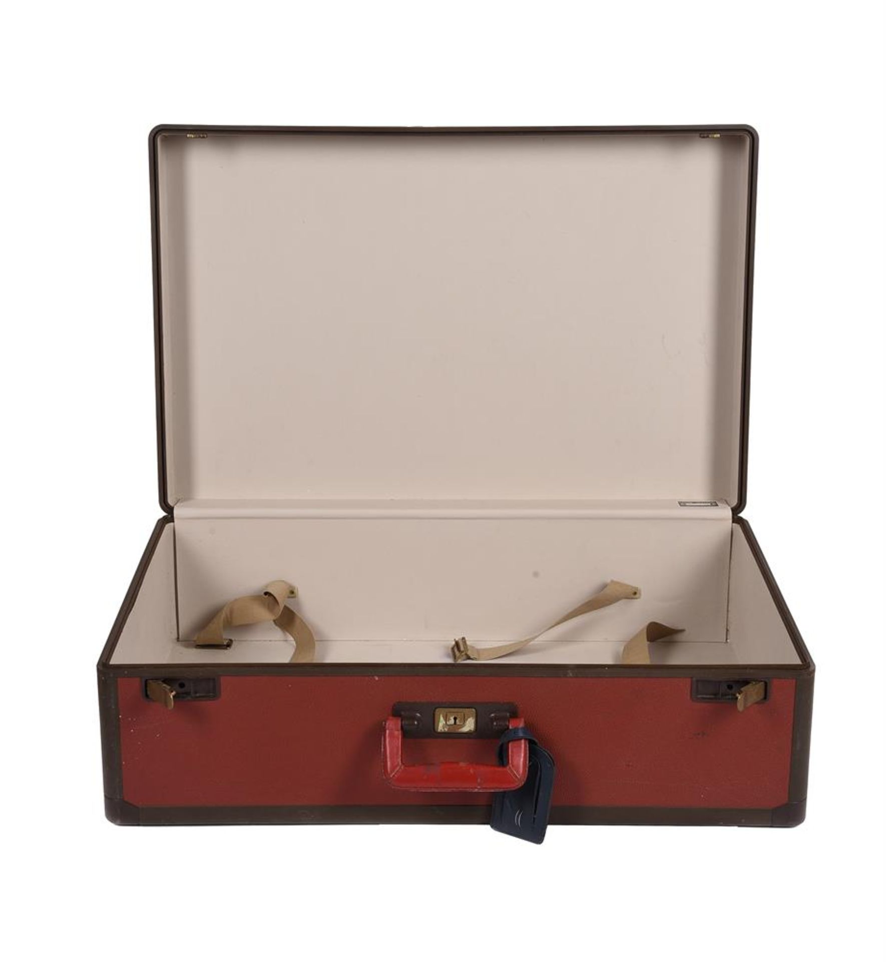 LOUIS VUITTON, TWO RED COATED CANVAS HARD SUITCASES - Image 4 of 6