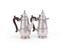 A SILVER BACHELORS HOT WATER AND COFFEE POT