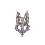 REGIMENTAL INTEREST, SPECIAL AIR SERVICE (SAS), A DIAMOND AND ENAMEL BROOCH, LONDON 1975