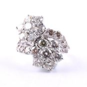 A DIAMOND DOUBLE CLUSTER RING, SHEFFIELD 2003