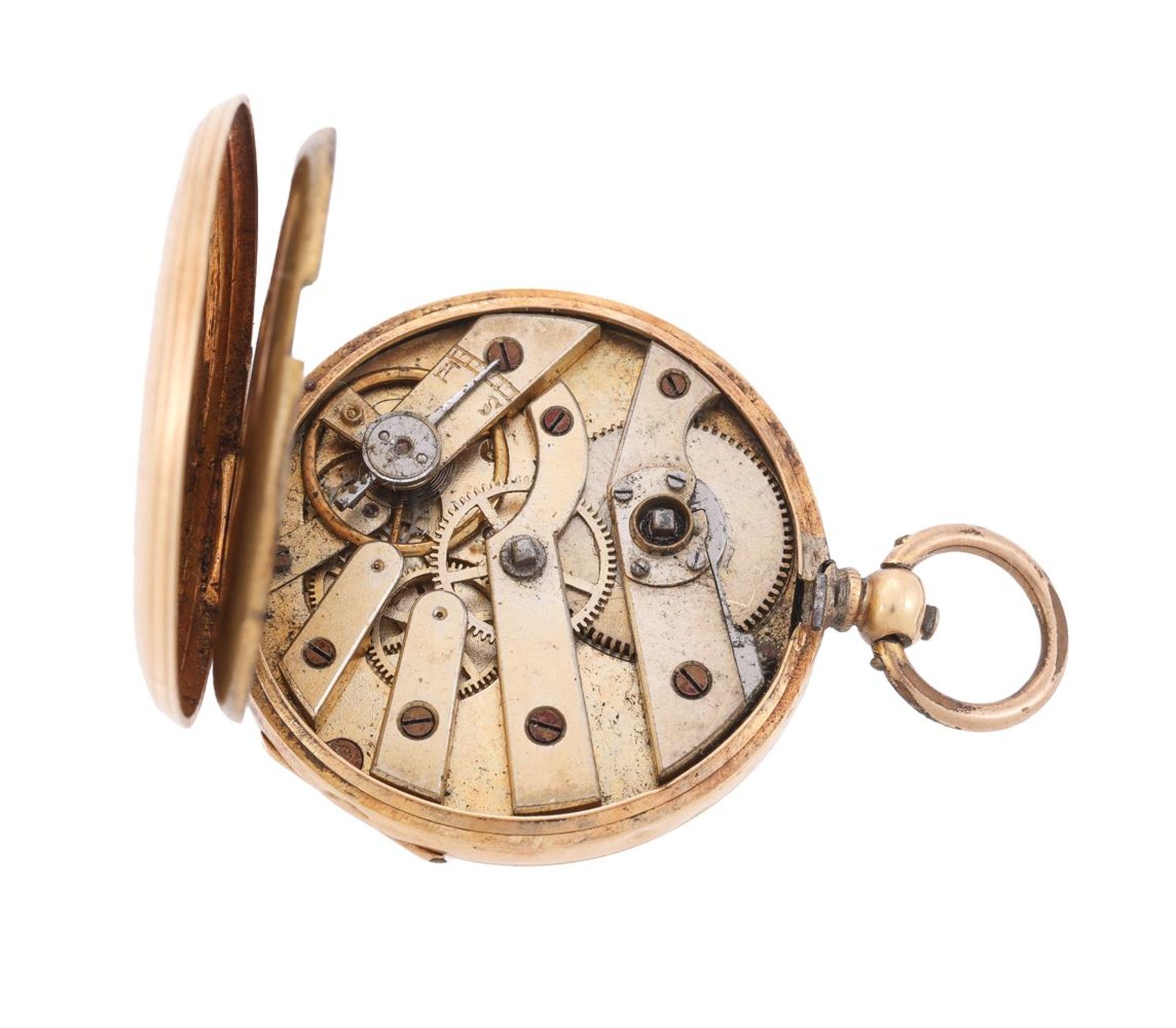 UNSIGNED, A GOLD OPEN FACE POCKET WATCH - Bild 3 aus 3