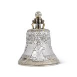 A RUSSIAN SILVER AND SILVER GILT MODEL OF THE TSAR BELL