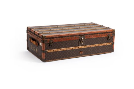 LOUIS VUITTON, A MONOGRAMMED COATED CANVAS HARD TRAVELLING TRUNK