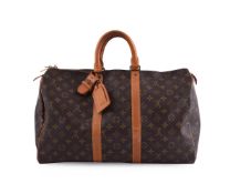 LOUIS VUITTON MONOGRAM, KEEPALL 45, A COATED CANVAS AND LEATHER TRAVEL BAG