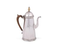 Y A SILVER OCTAGONAL TAPERING COFFEE POT
