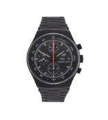 PORSCHE DESIGN, A BLACK PVD CHRONOGRAPH BRACELET WATCH WITH DAY AND DATE