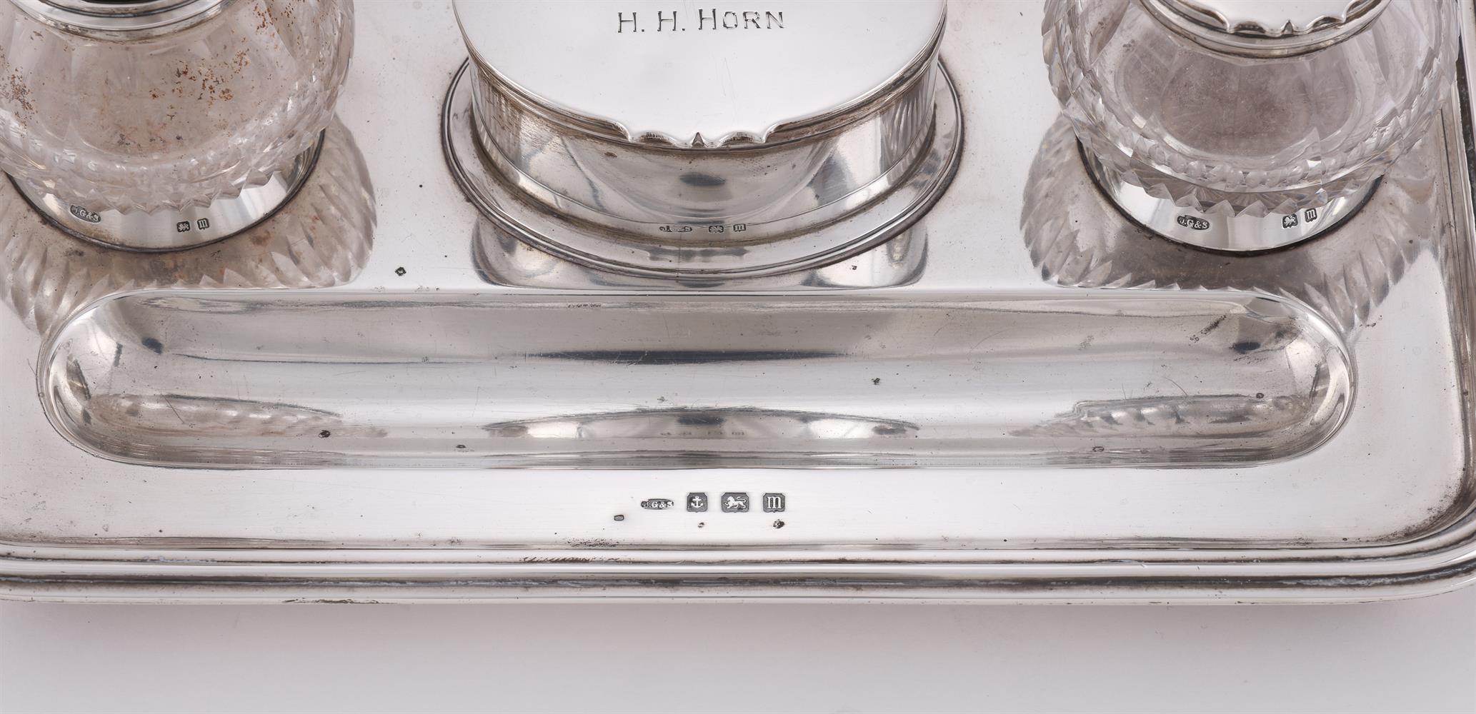 A SILVER OBLONG INKSTAND - Image 4 of 4