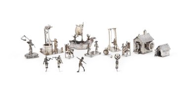 A COLLECTION OF SILVER MINIATURE FIGURES