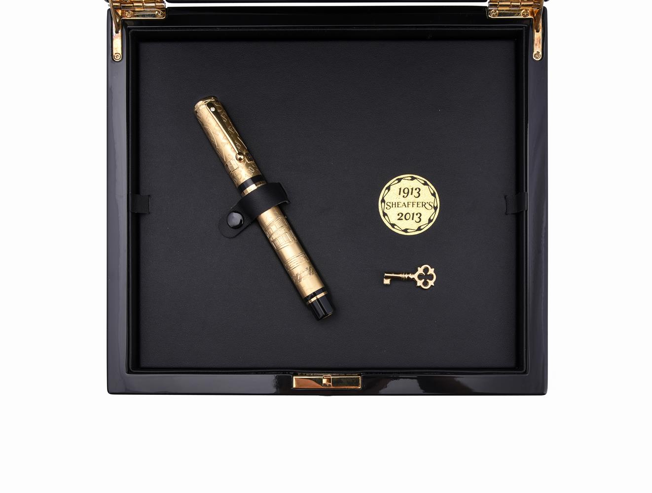 SHEAFFER, CENTENNIAL, LIMITED EDITION COLLECTION, A LIMITED EDITION 18 CARAT GOLD FOUNTAIN PEN - Image 3 of 4