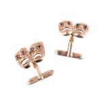 A PAIR OF 9 CARAT GOLD COMEDY AND TRAGEDY MASK CUFFLINKS, LONDON 1979