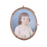 AN EARLY 19TH CENTURY PORTRAIT MINIATURE BROOCH/CLASP/PENDANT, CIRCA 1820