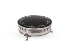 Y A SILVER MOUNTED AND TORTOISESHELL CIRCULAR DRESSING TABLE BOX