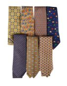 HERMÈS, A COLLECTION OF SEVEN SILK TIES
