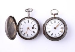 AN 18TH CENTURY SILVER PAIR CASE POCKED WATCH