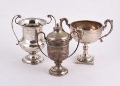 THREE SILVER TROPHY CUPS