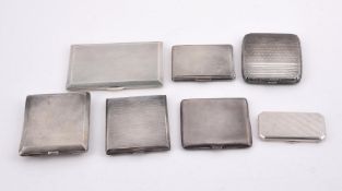 A COLLECTION OF SILVER CIGARETTE CASES