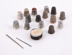 A COLLECTION OF SILVER THIMBLES