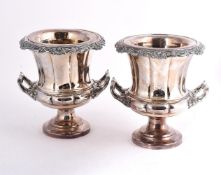 A PAIR OF ELECTRO-PLATED CAMPANA ICE BUCKETS