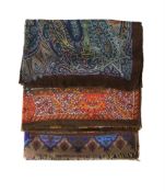 ETRO, TWO SILK AND WOOL MIX SCARVES