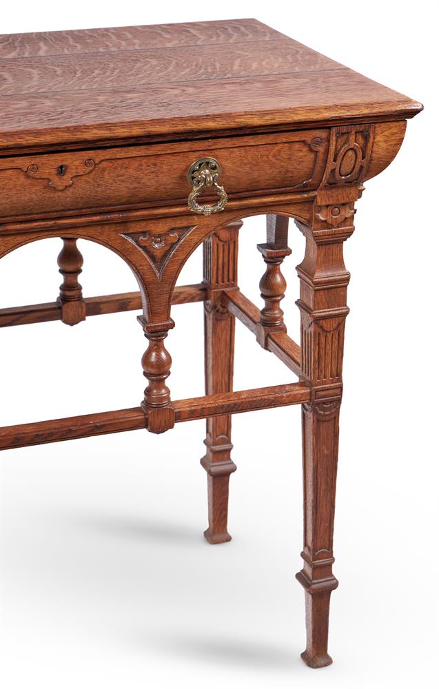 A LATE VICTORIAN OAK CENTRE TABLE BY GILLOWS, LATE 19TH CENTURY - Image 3 of 3
