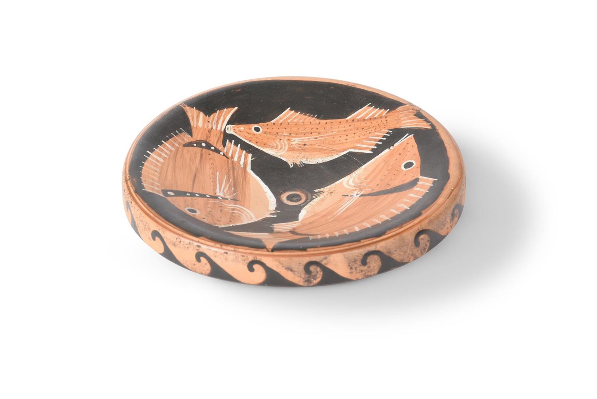 A CAMPANIAN RED-FIGURE FISH-PLATE, GREEK SOUTH ITALY, CIRCA 360-350 B.C.