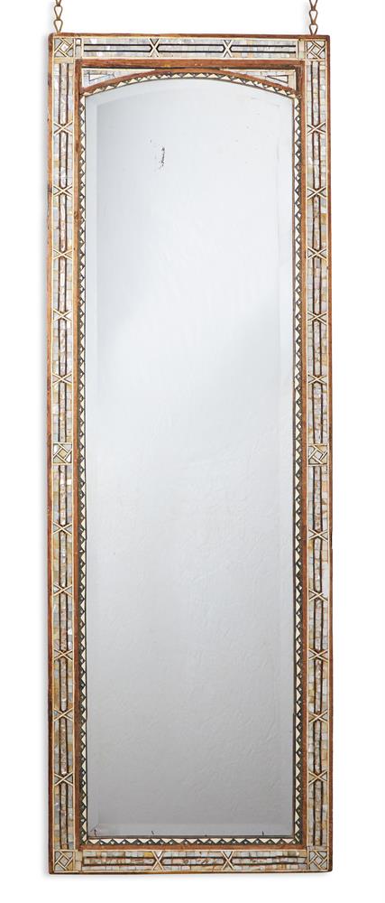 A PAIR OF MOTHER OF PEARL AND BONE INLAID MIRRORS, FIRST HALF 20TH CENTURY - Image 2 of 2