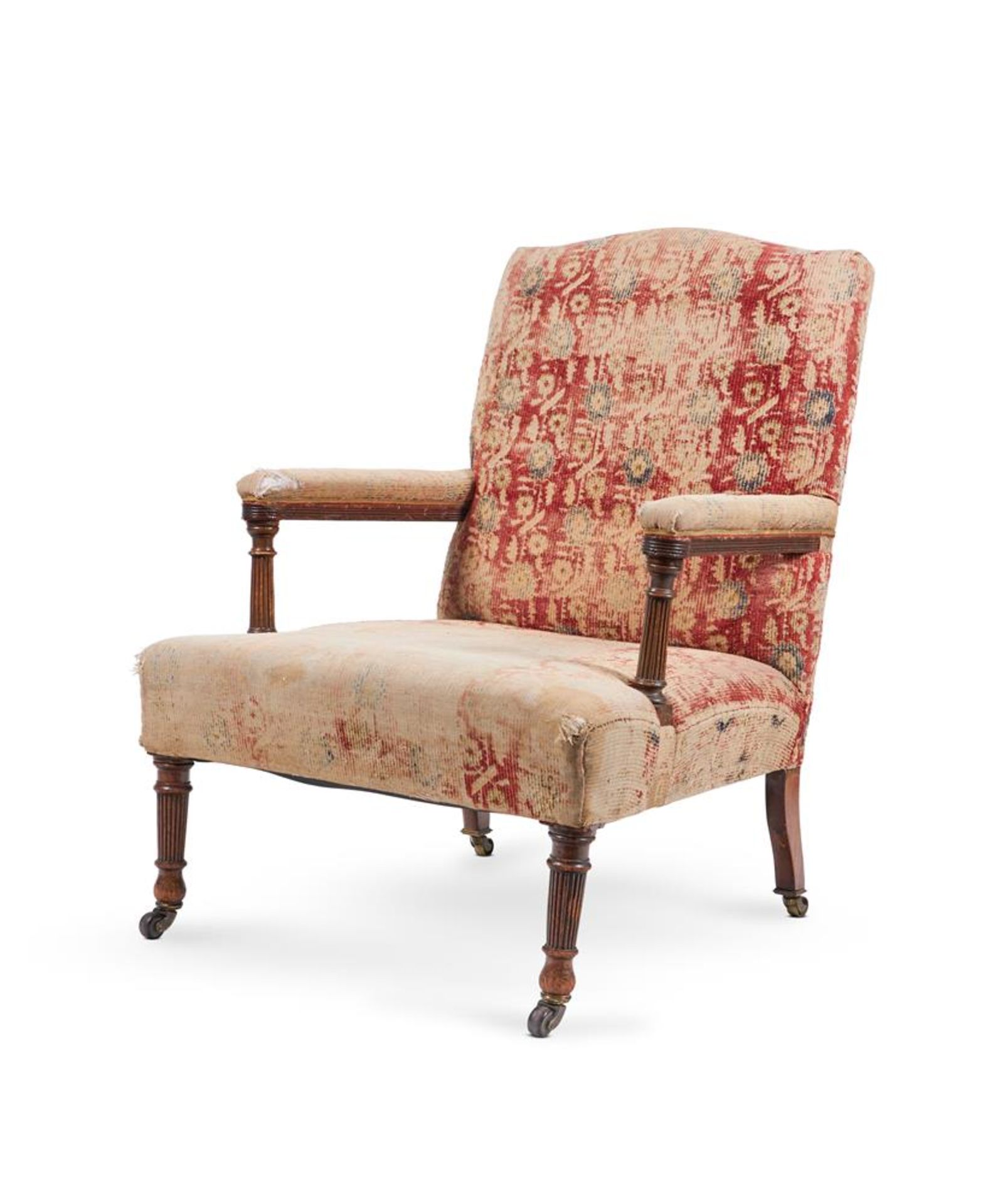 A VICTORIAN MAHOGANY OPEN ARMCHAIR, LATE 19TH CENTURY - Image 2 of 4